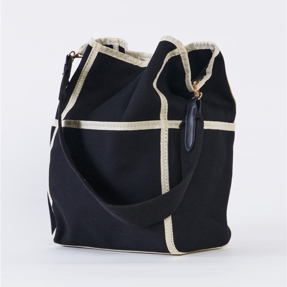 Canvas Colorblock Tote Shoulder Bag - Picture 7 of 10
